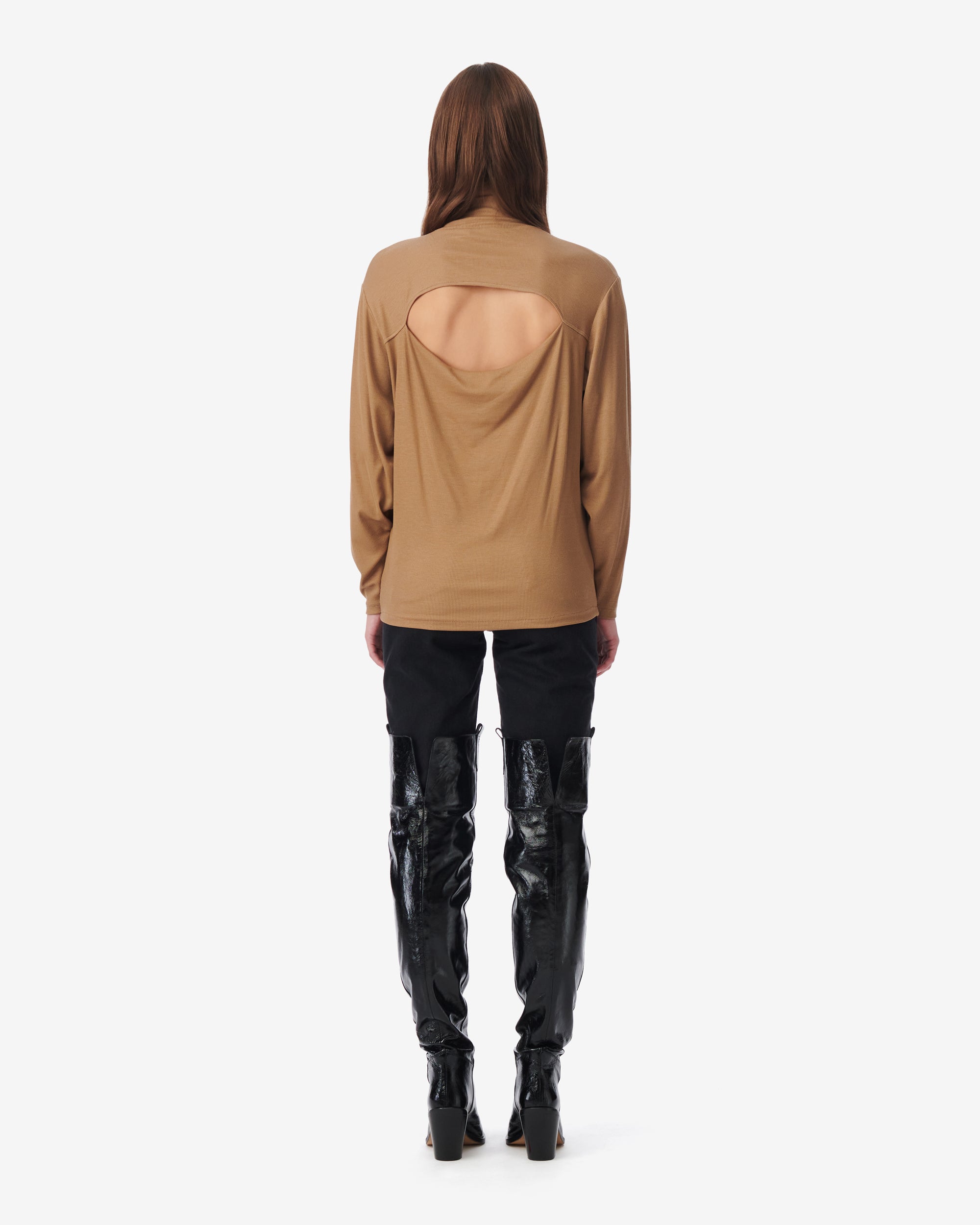 Palo long-sleeved blouse - Caramel Coffee