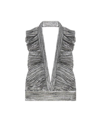 Qadira silk halter top - Silver