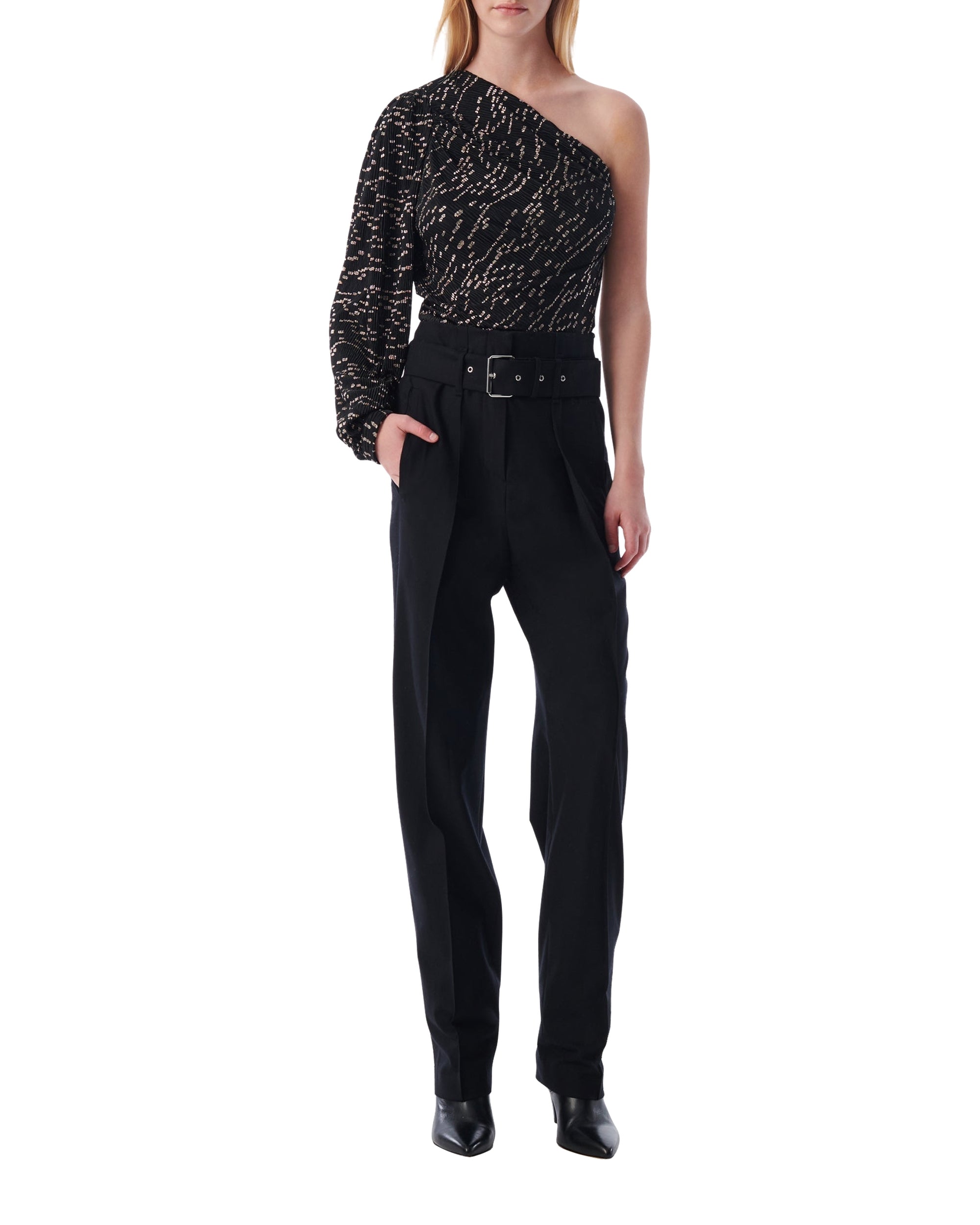 Rayna asymmetrical top - Black & Gold