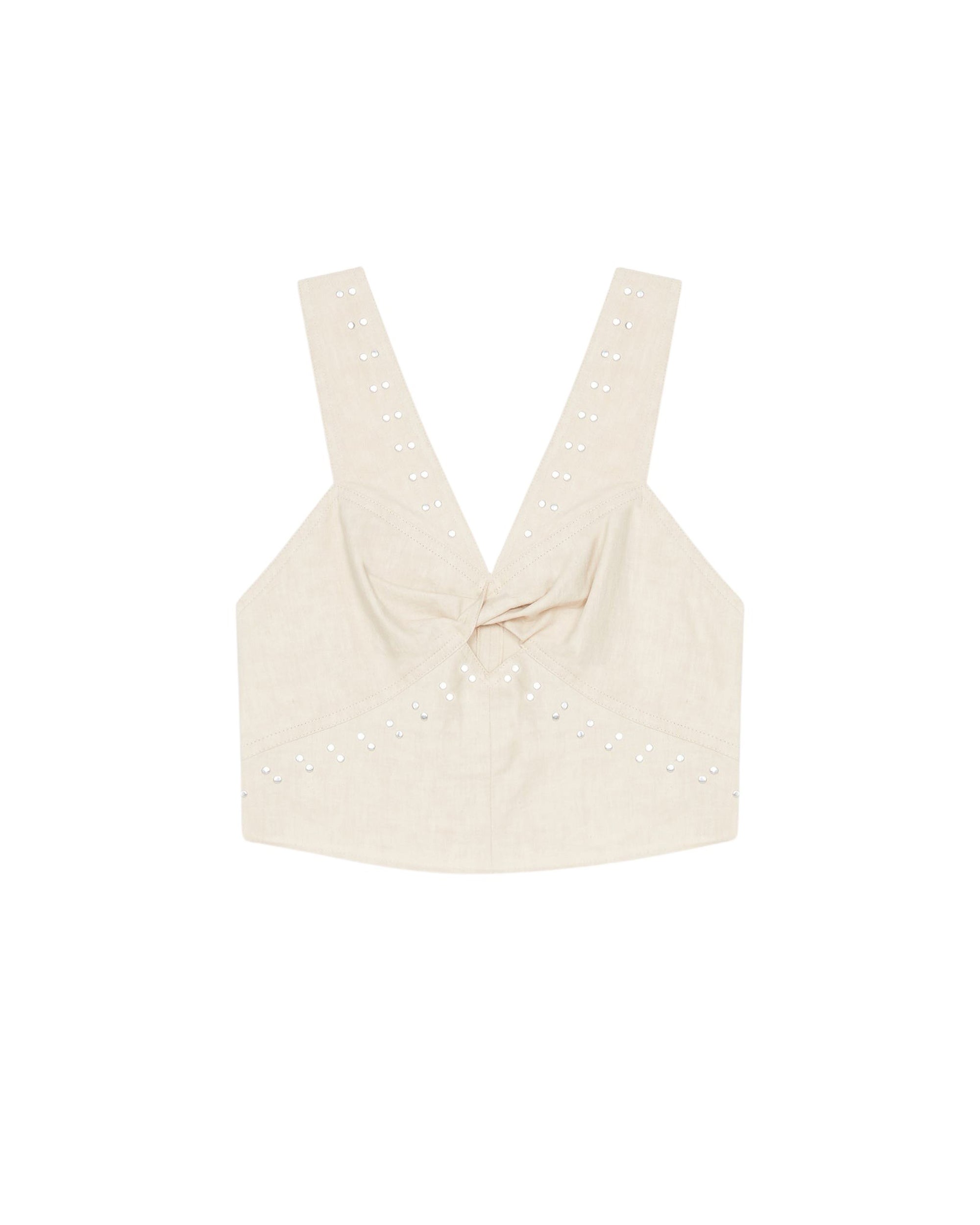 Ryad top in linen - Light Beige
