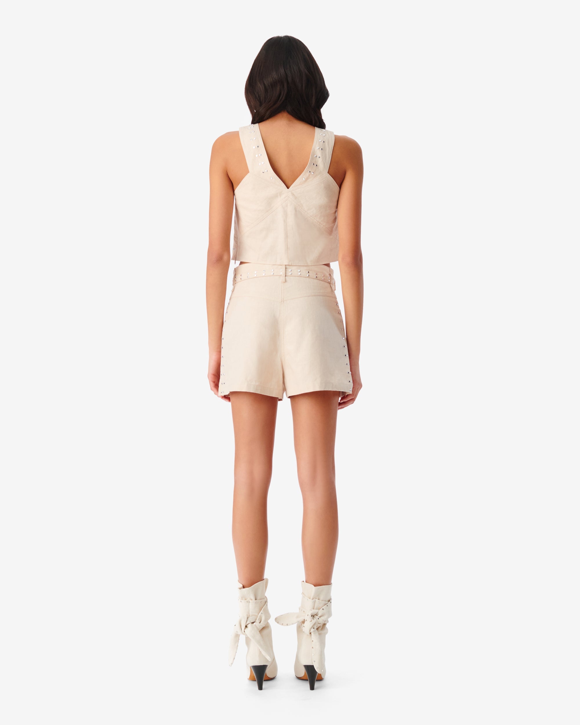 Ryad top in linen - Light Beige