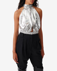 Sorya silk top - Silver