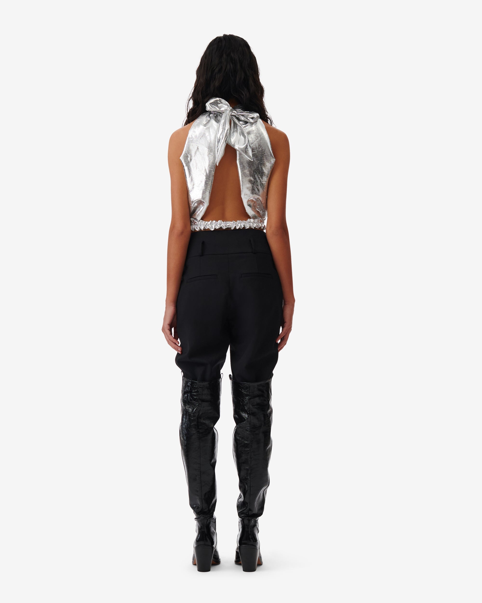 Sorya silk top - Silver