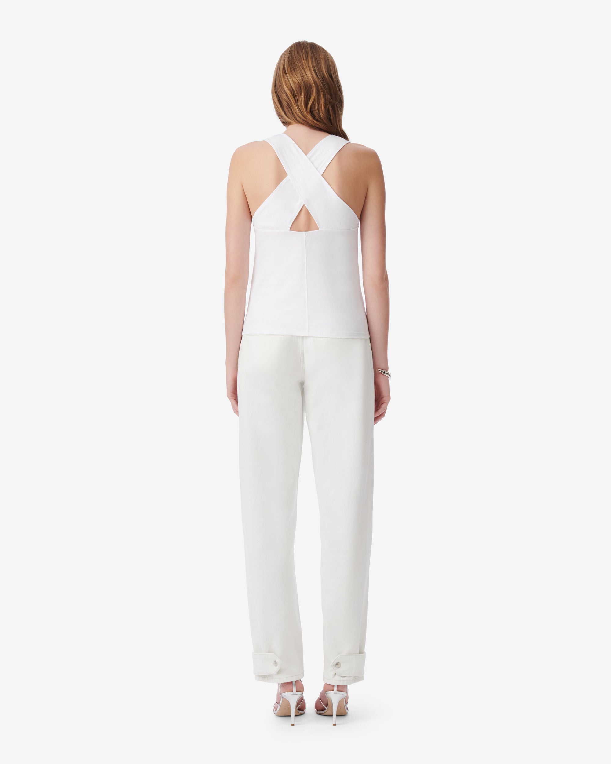 Tekkio cross-strap top - White