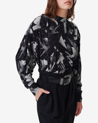 Yolani long-sleeved blouse - Black & Silver