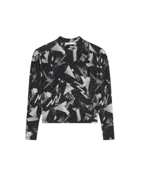 Yolani long-sleeved blouse - Black & Silver