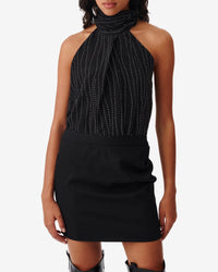 Zei sleeveless silk blend top - Black