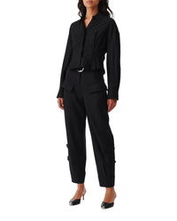 Jannie wool blend shirt - Black & White
