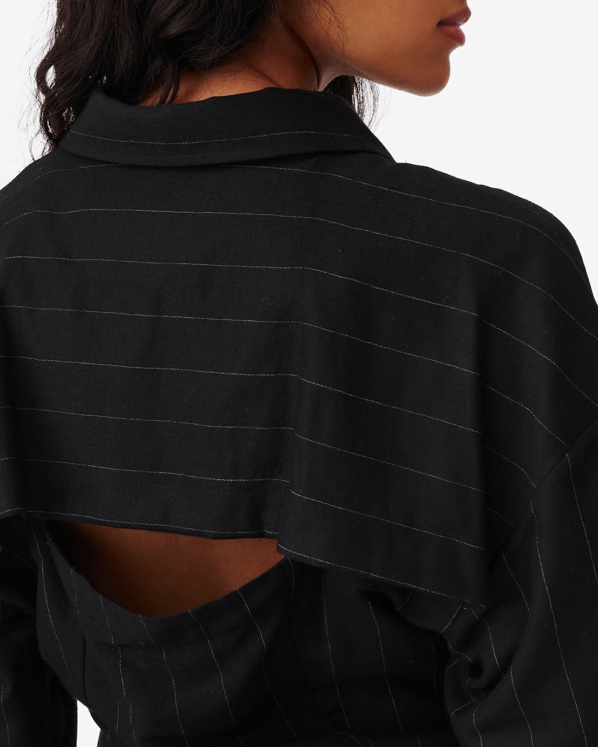 Jannie wool blend shirt - Black & White