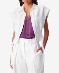 Saima shirt in linen - Optical White