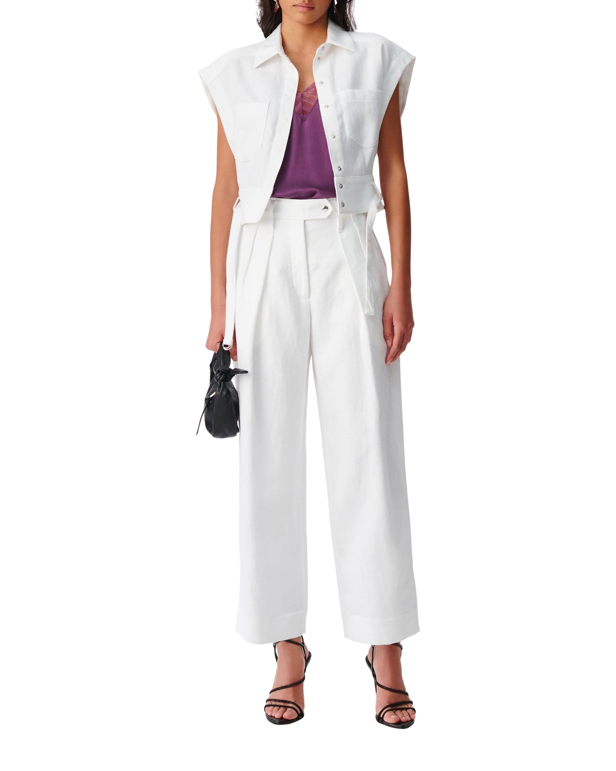 Saima shirt in linen - Optical White