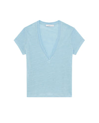 Rodeo short-sleeved t-shirt in linen - Azur Blue