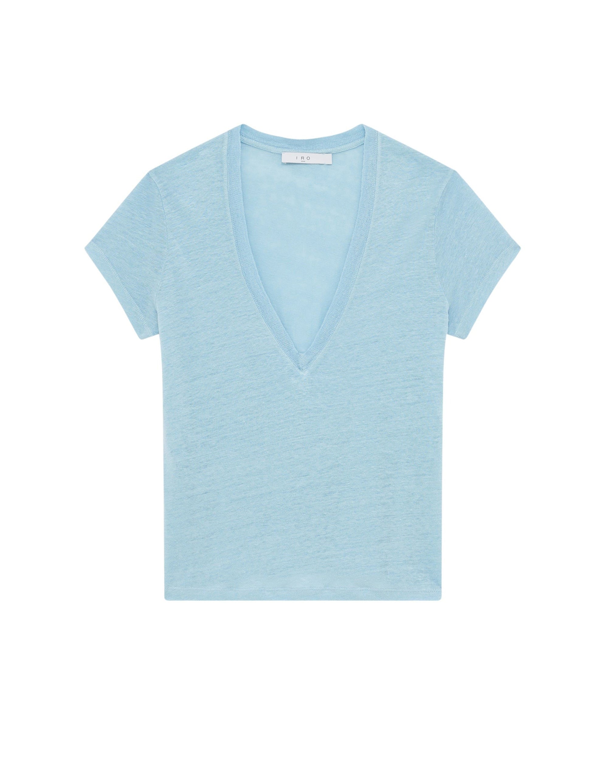 Rodeo short-sleeved t-shirt in linen - Azur Blue