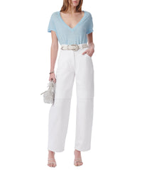 Rodeo short-sleeved t-shirt in linen - Azur Blue