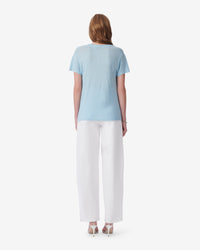 Rodeo short-sleeved t-shirt in linen - Azur Blue
