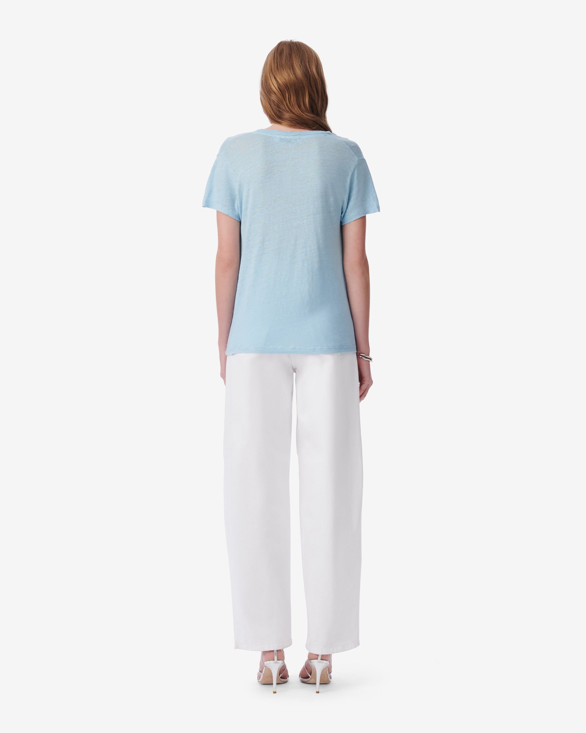 Rodeo short-sleeved t-shirt in linen - Azur Blue
