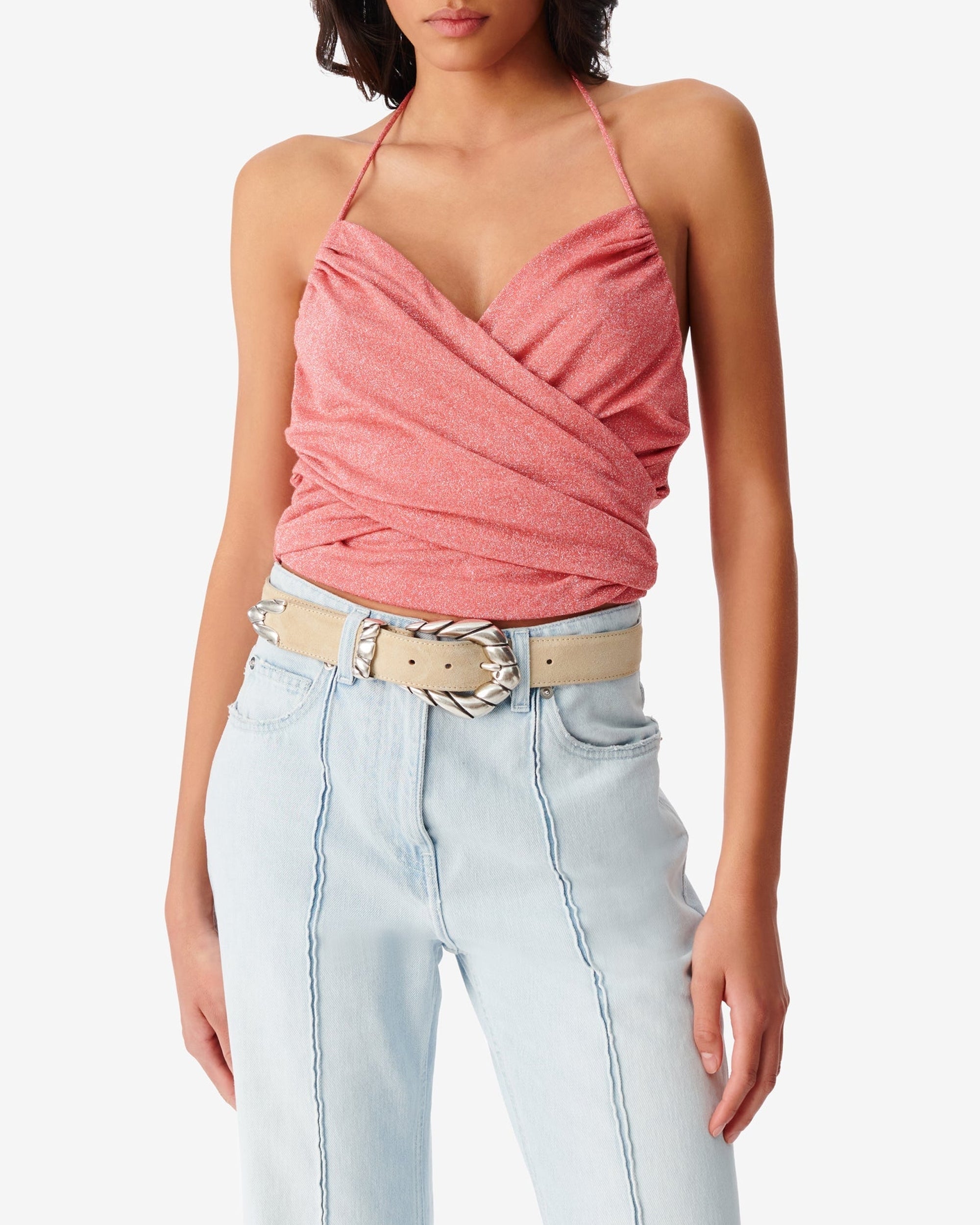 Moema tank top - Coral & Silver
