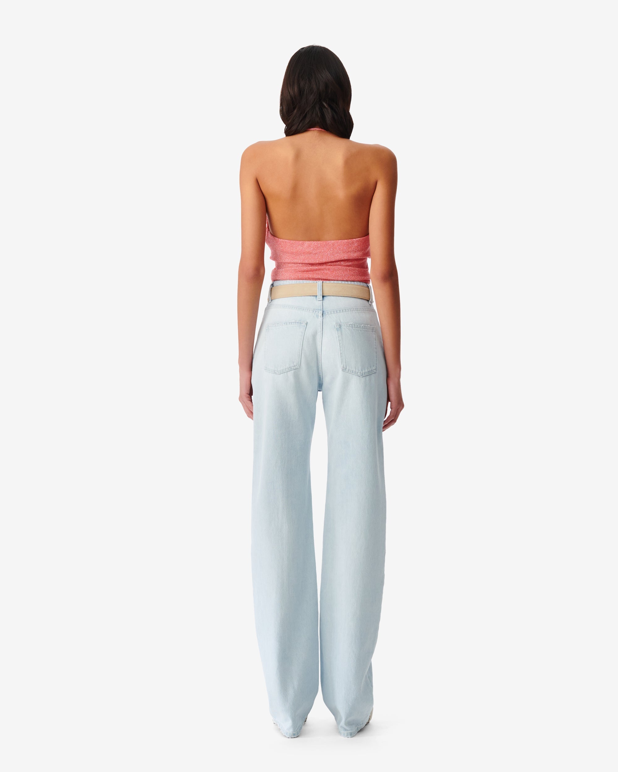 Moema tank top - Coral & Silver