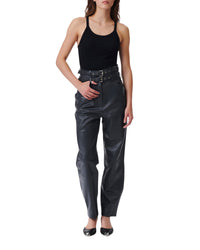 Bratis trousers in leather - Anthracite