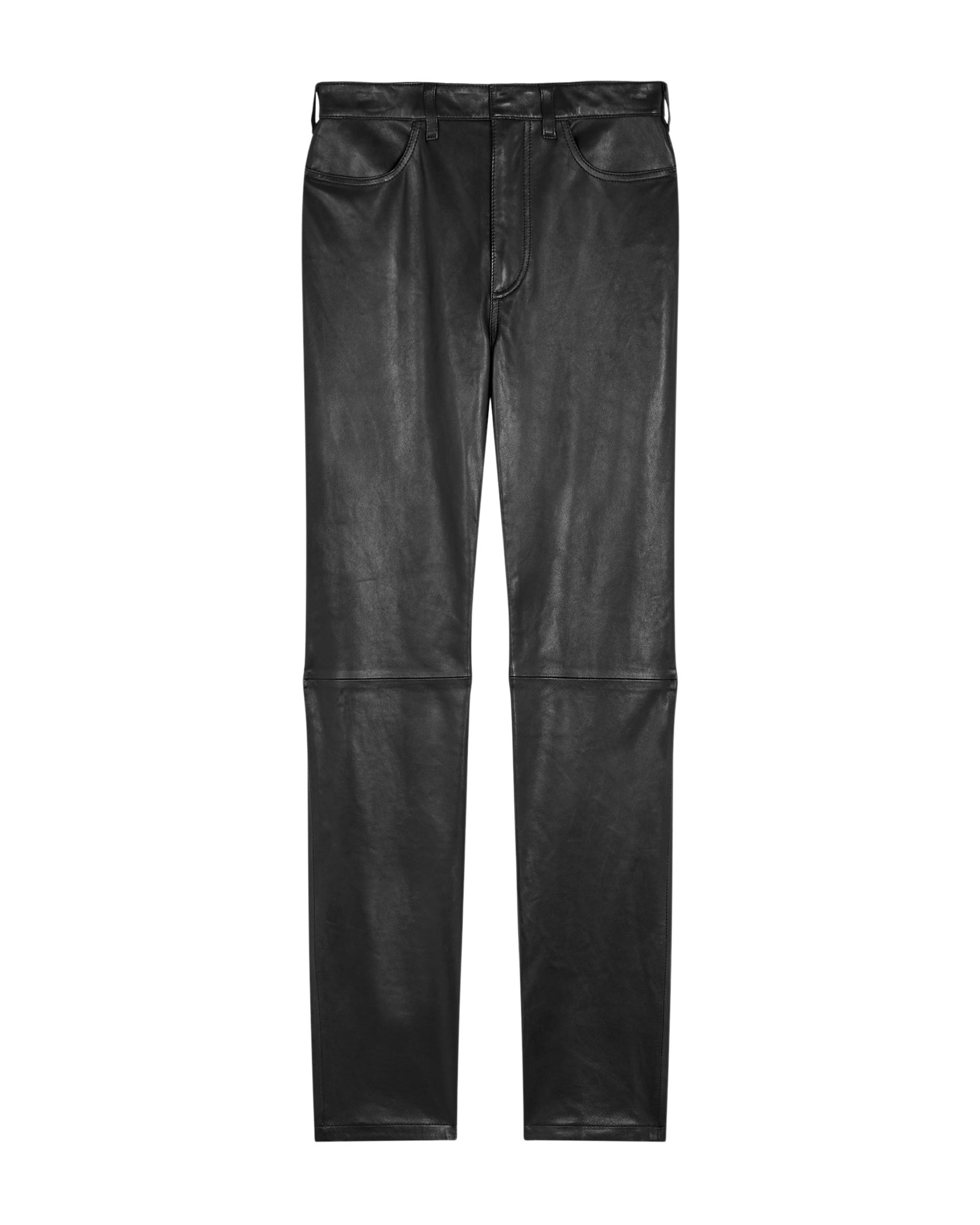 Jalil leather trousers - Black