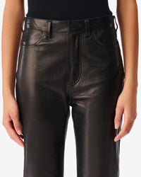 Jalil leather trousers - Black