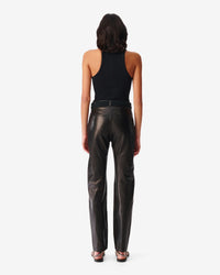 Jalil leather trousers - Black