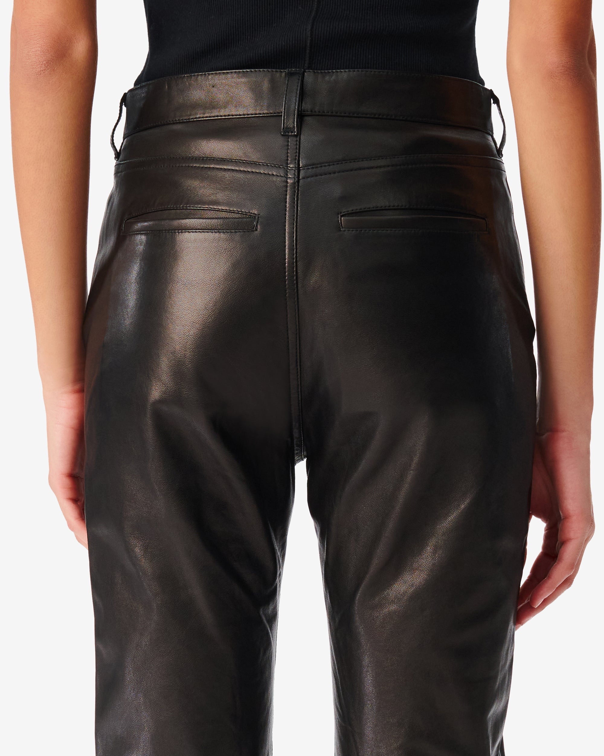 Jalil leather trousers - Black