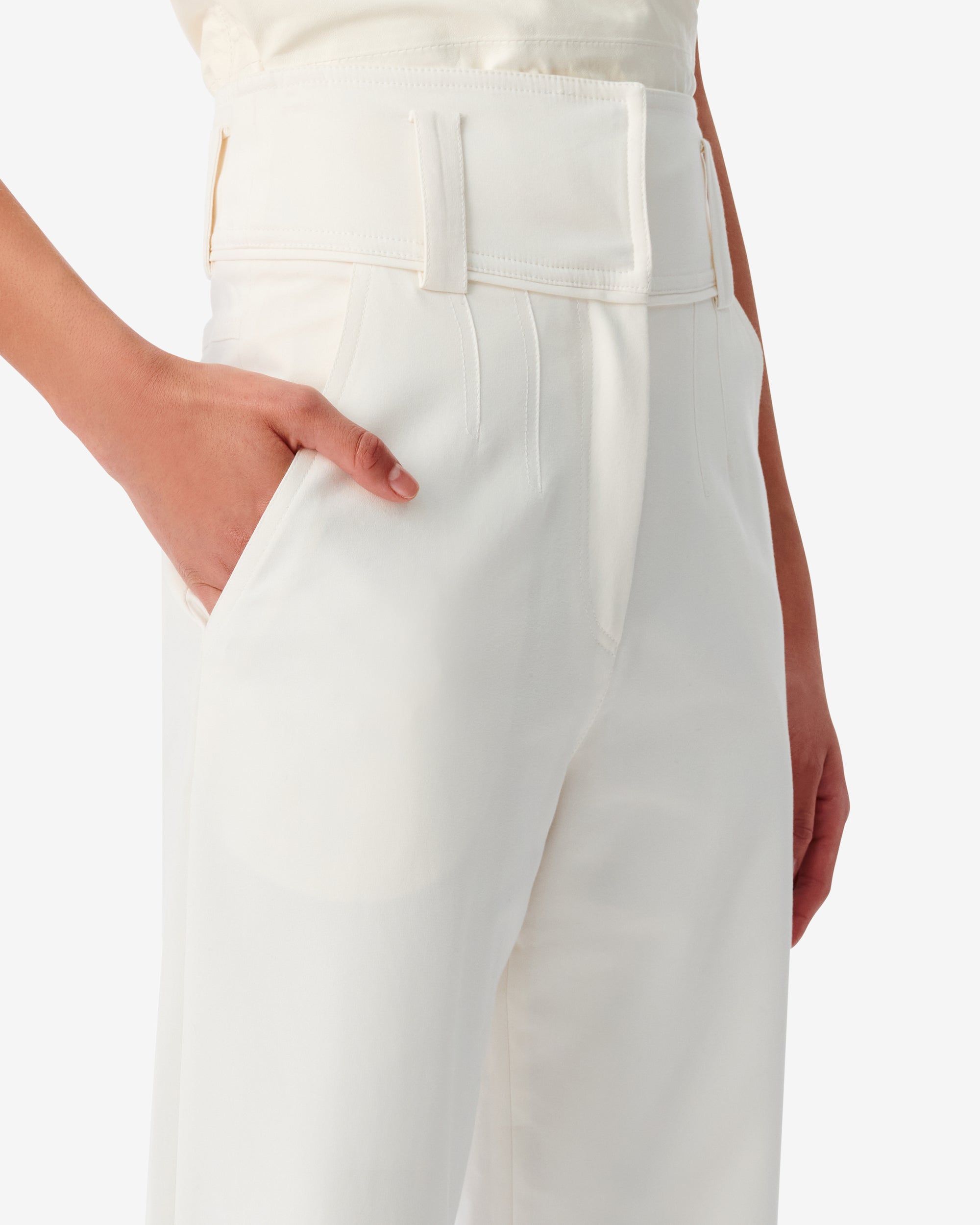 Olanie high-waisted trousers - Off White