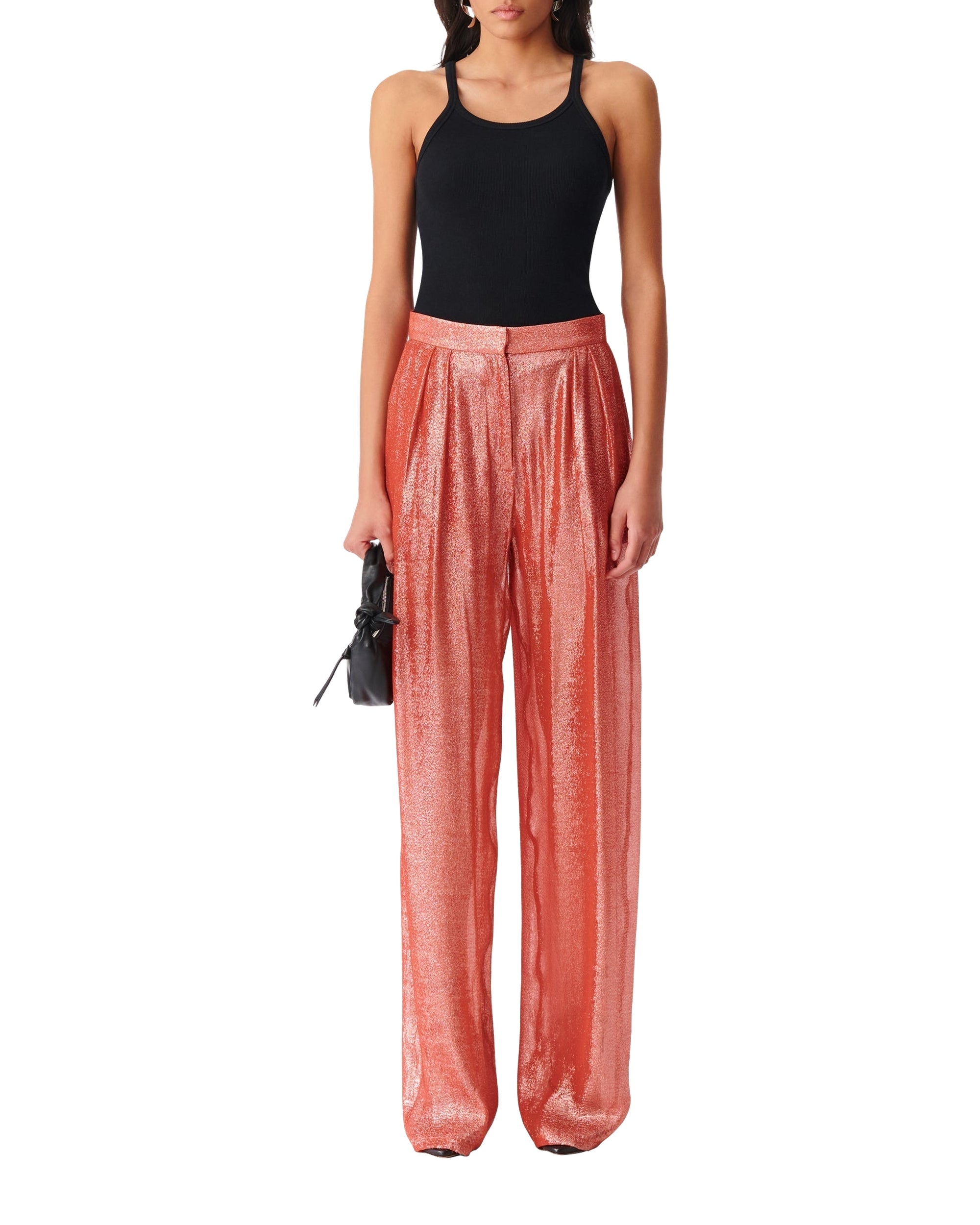Resa silk trousers - Living Coral