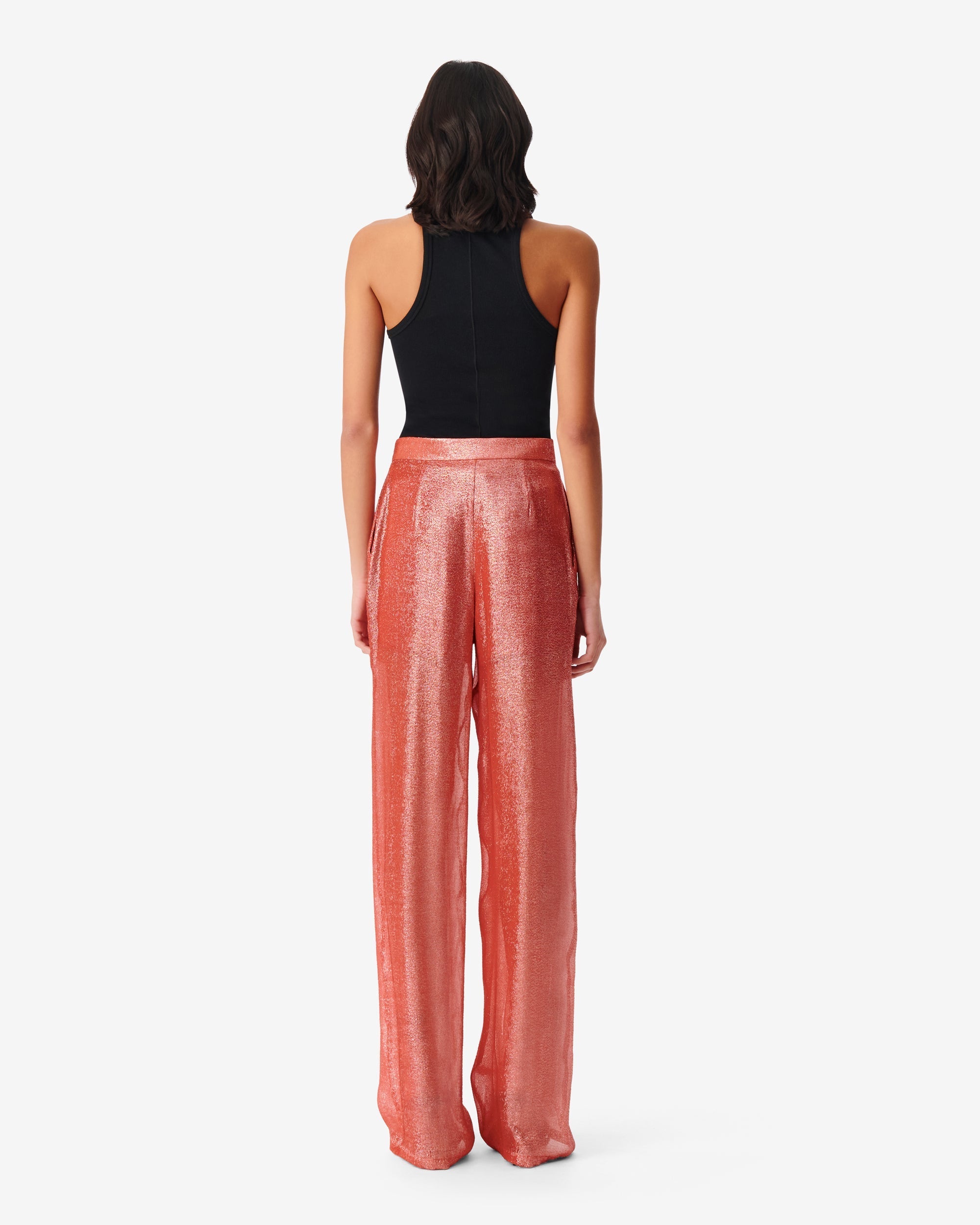 Resa silk trousers - Living Coral