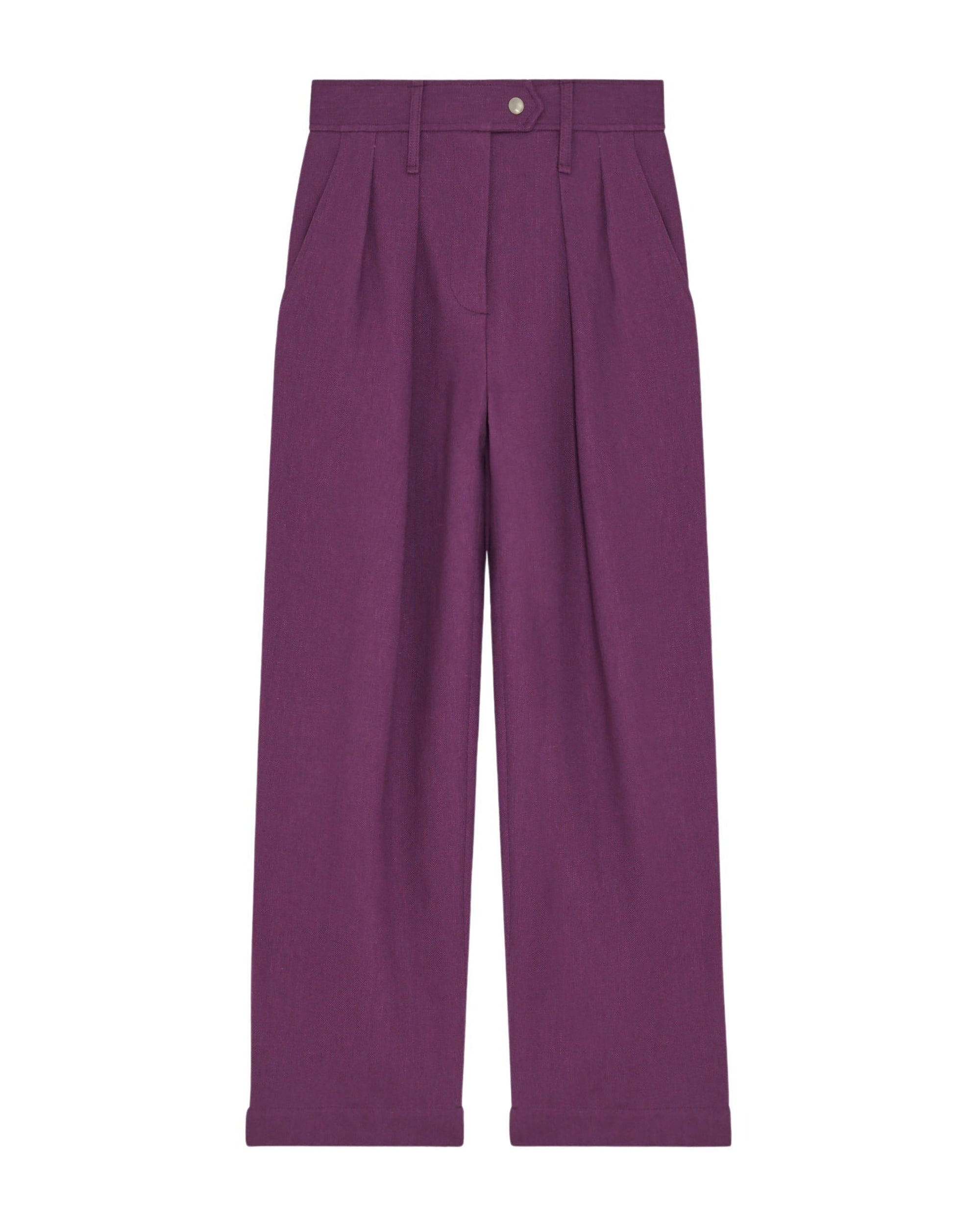 Sabia trousers in linen - Vintage Purple