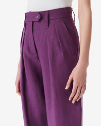 Sabia trousers in linen - Vintage Purple