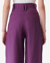 Sabia trousers in linen - Vintage Purple