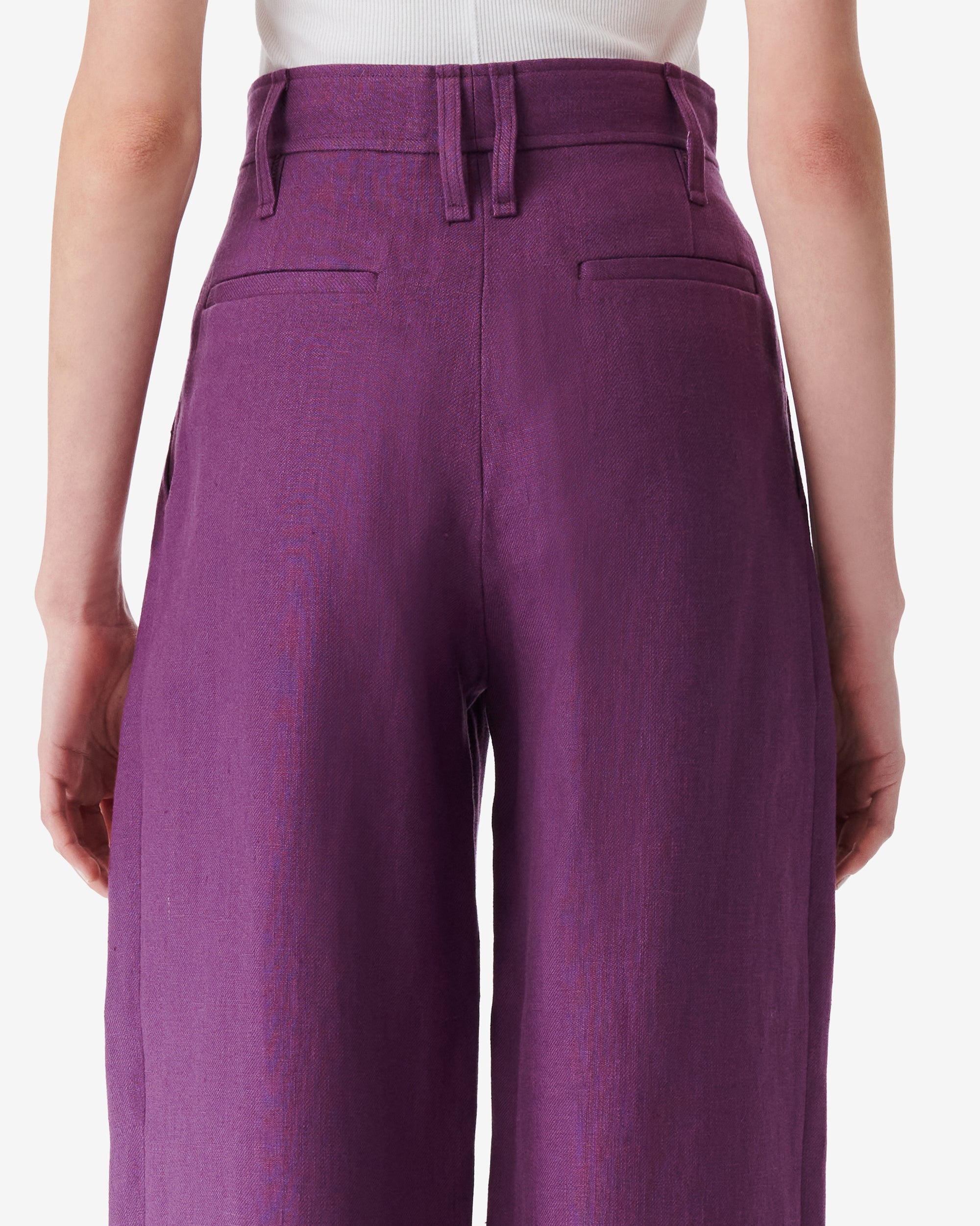 Sabia trousers in linen - Vintage Purple
