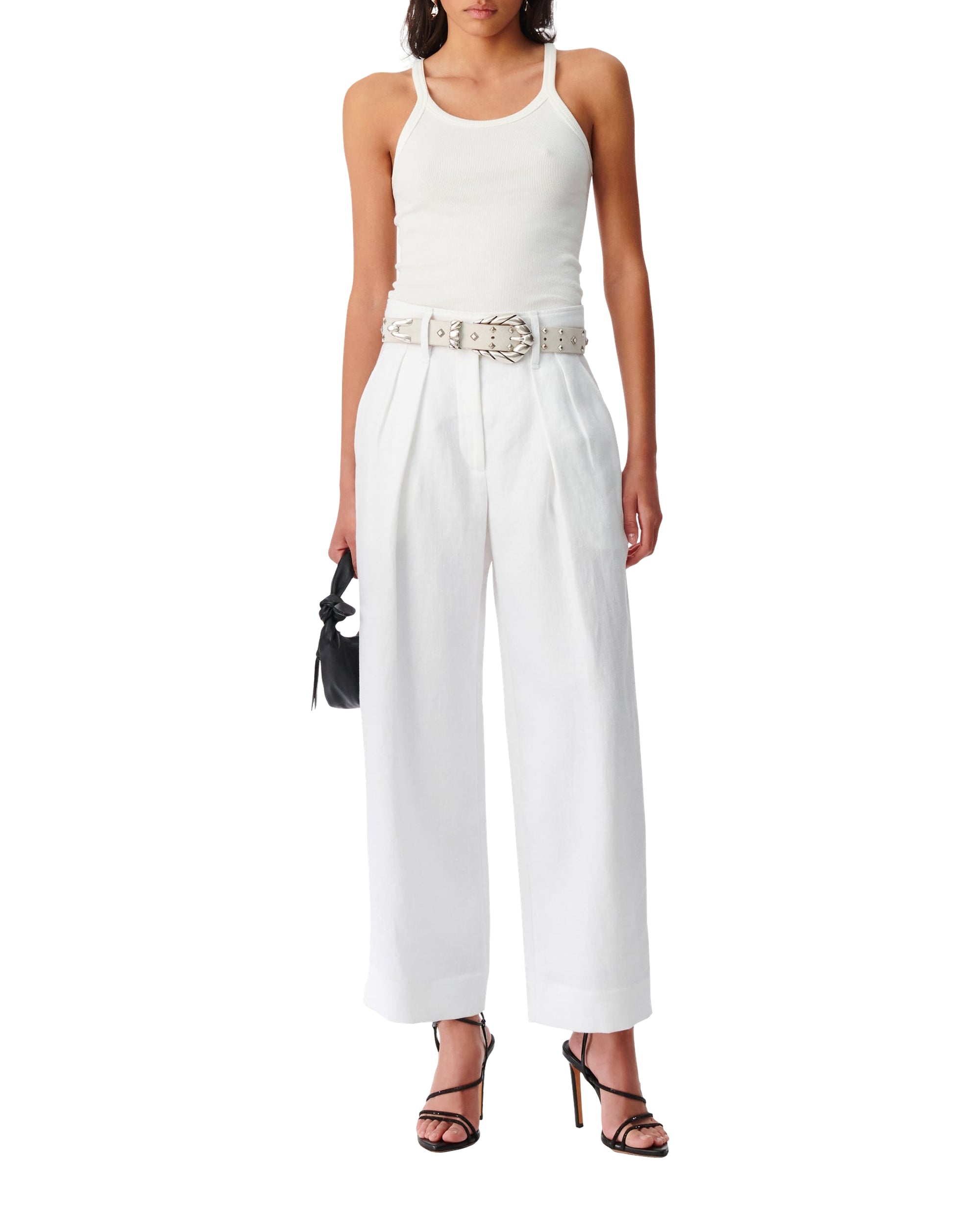 Sabia trousers in linen - Optical White