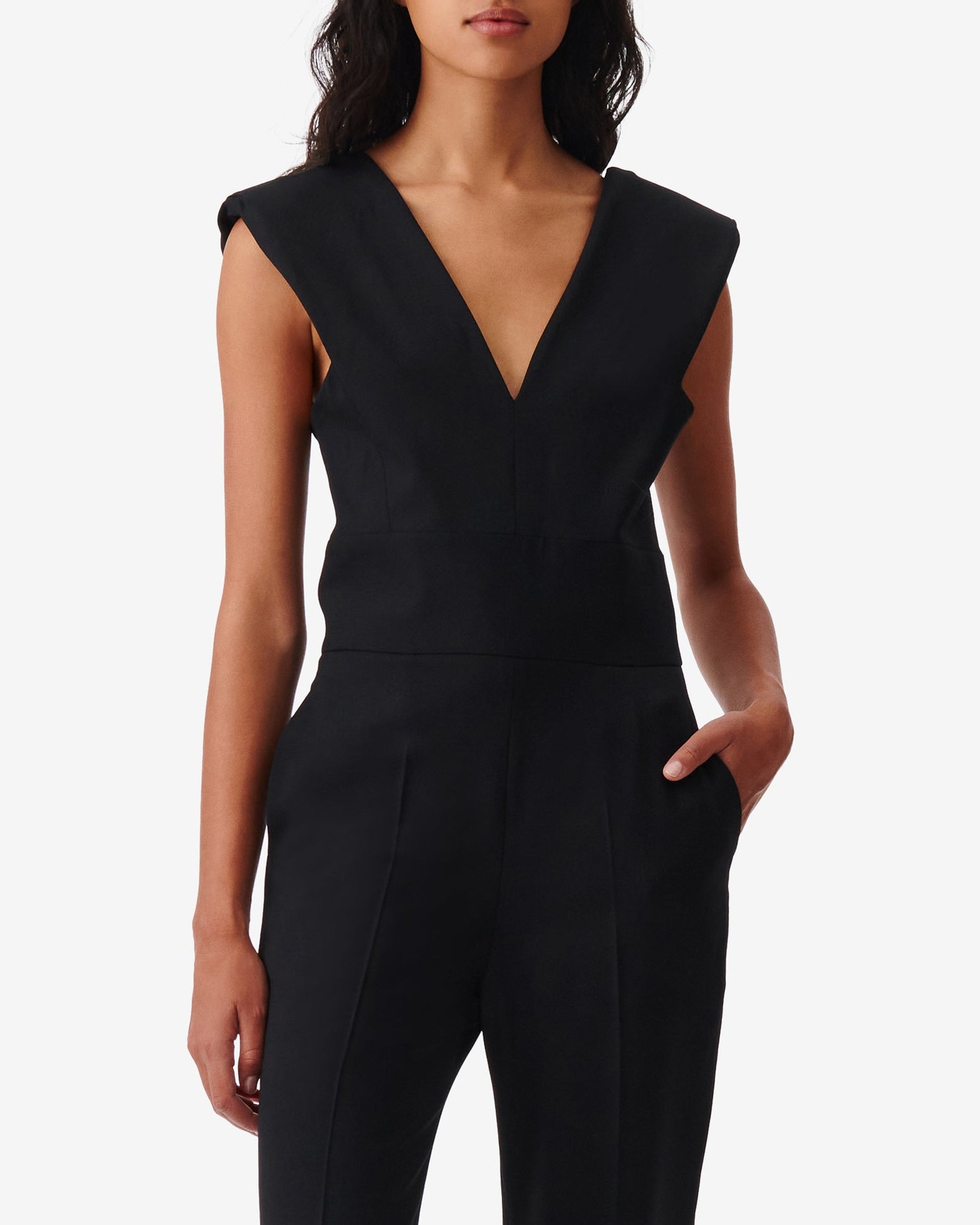 Isisa wool jumpsuit - Black