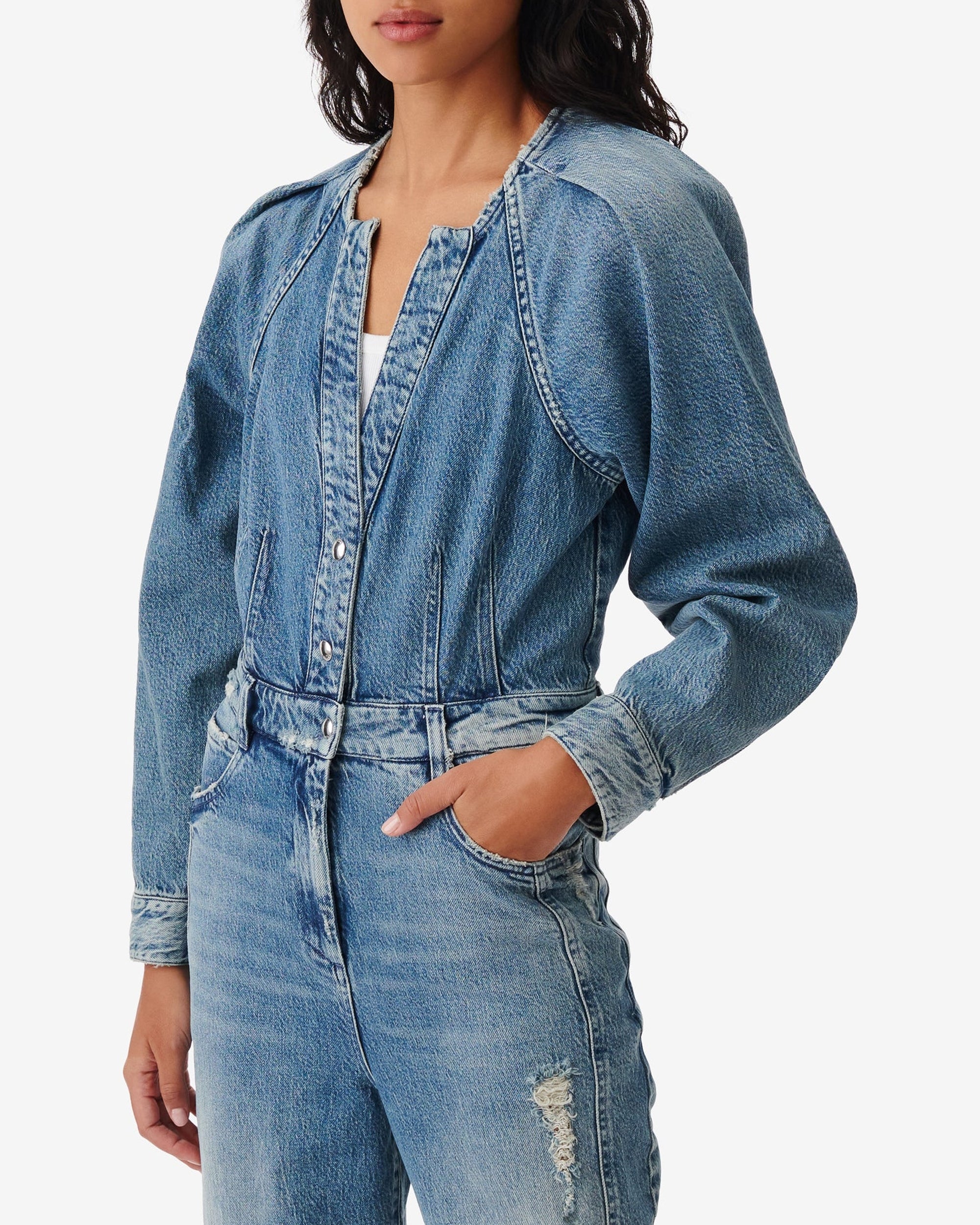 Setia jumpsuit - Mid Blue Destroy