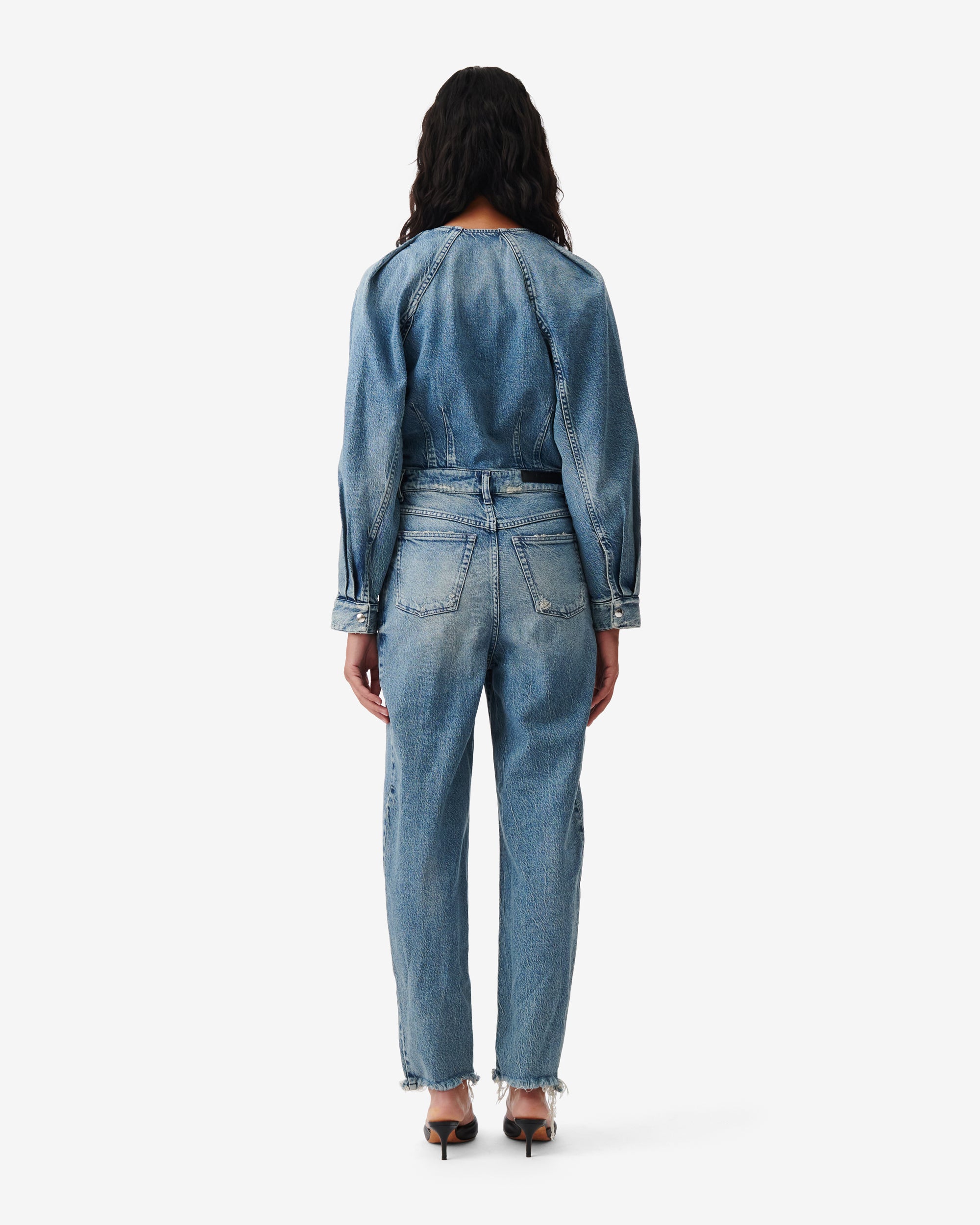 Setia jumpsuit - Mid Blue Destroy