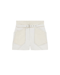 Necati leather shorts - White
