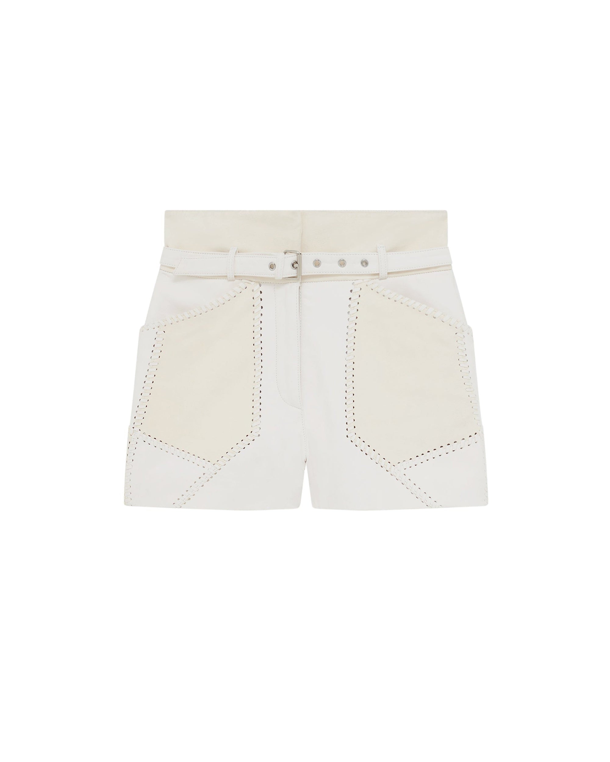 Necati leather shorts - White