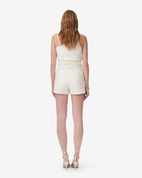 Necati leather shorts - White