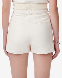 Necati leather shorts - White