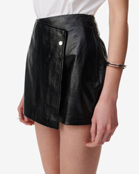 Remzy leather shorts - Black