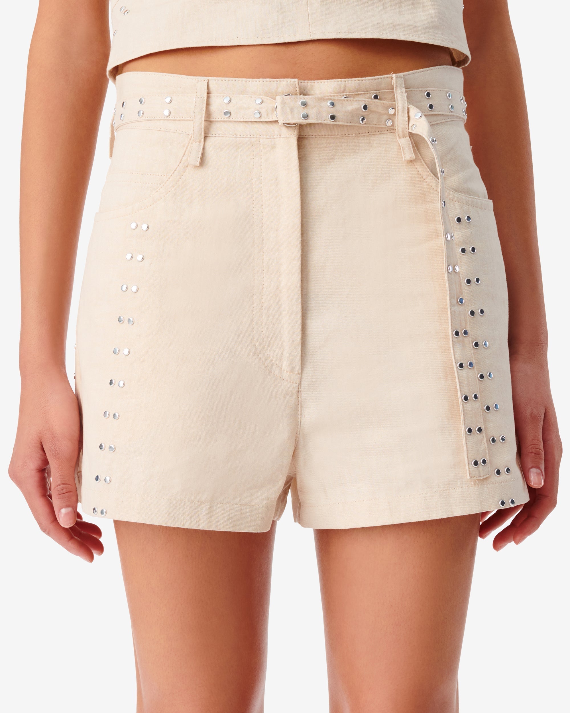 Rimi shorts in linen - Light Beige