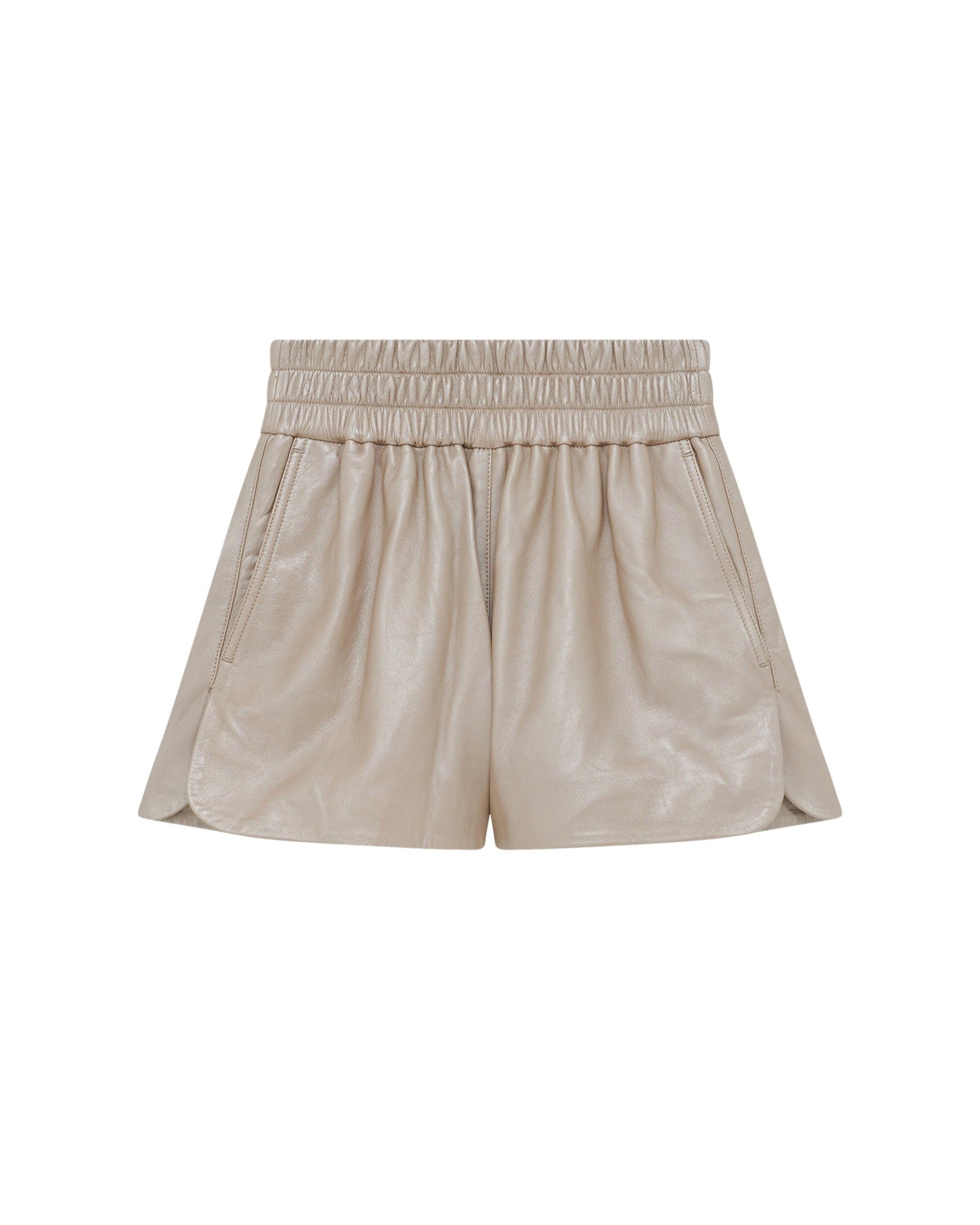 Sultan leather shorts - Pearly Beige