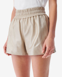 Sultan leather shorts - Pearly Beige