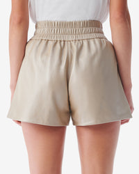 Sultan leather shorts - Pearly Beige