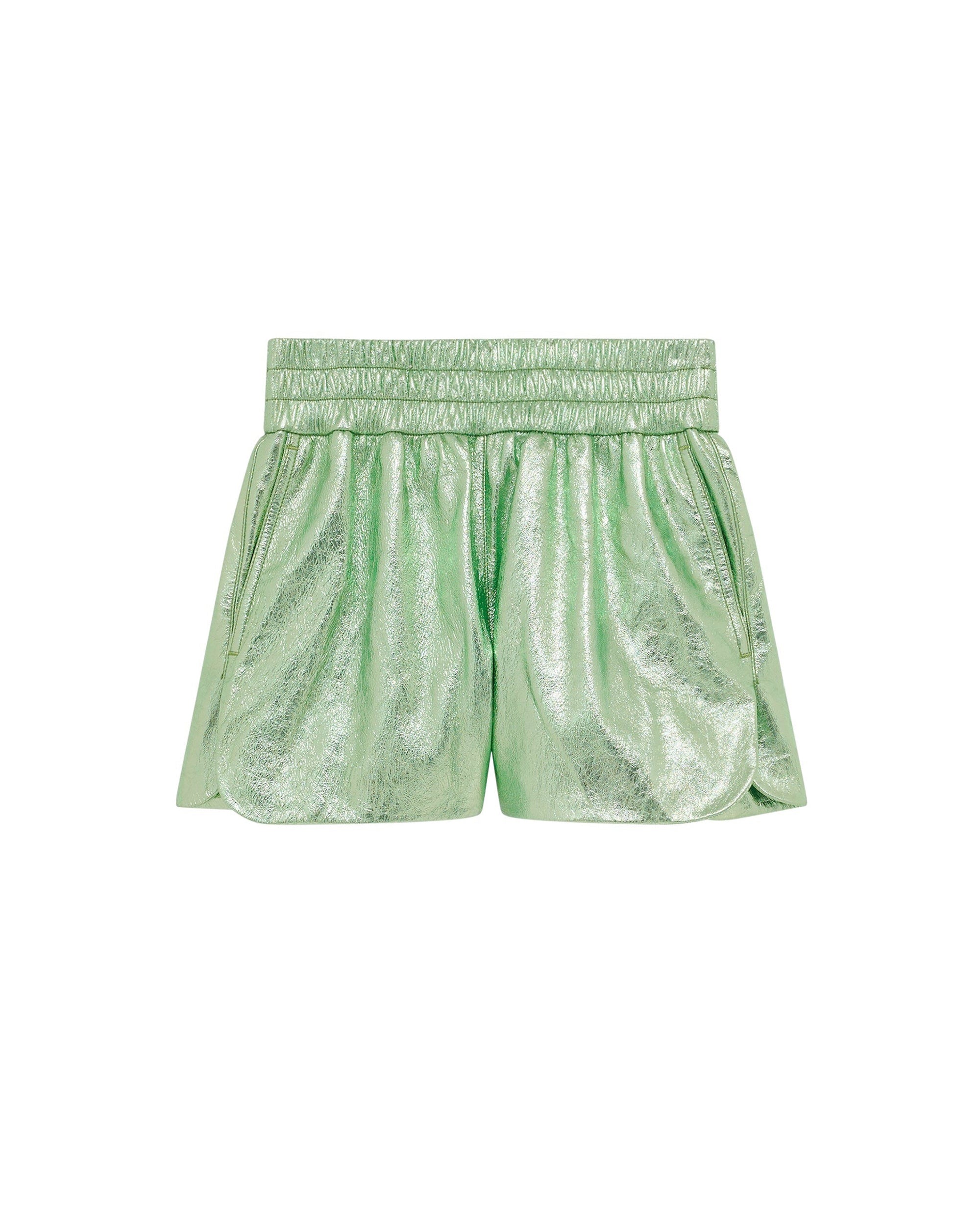 Sultan leather shorts - Metallic Green