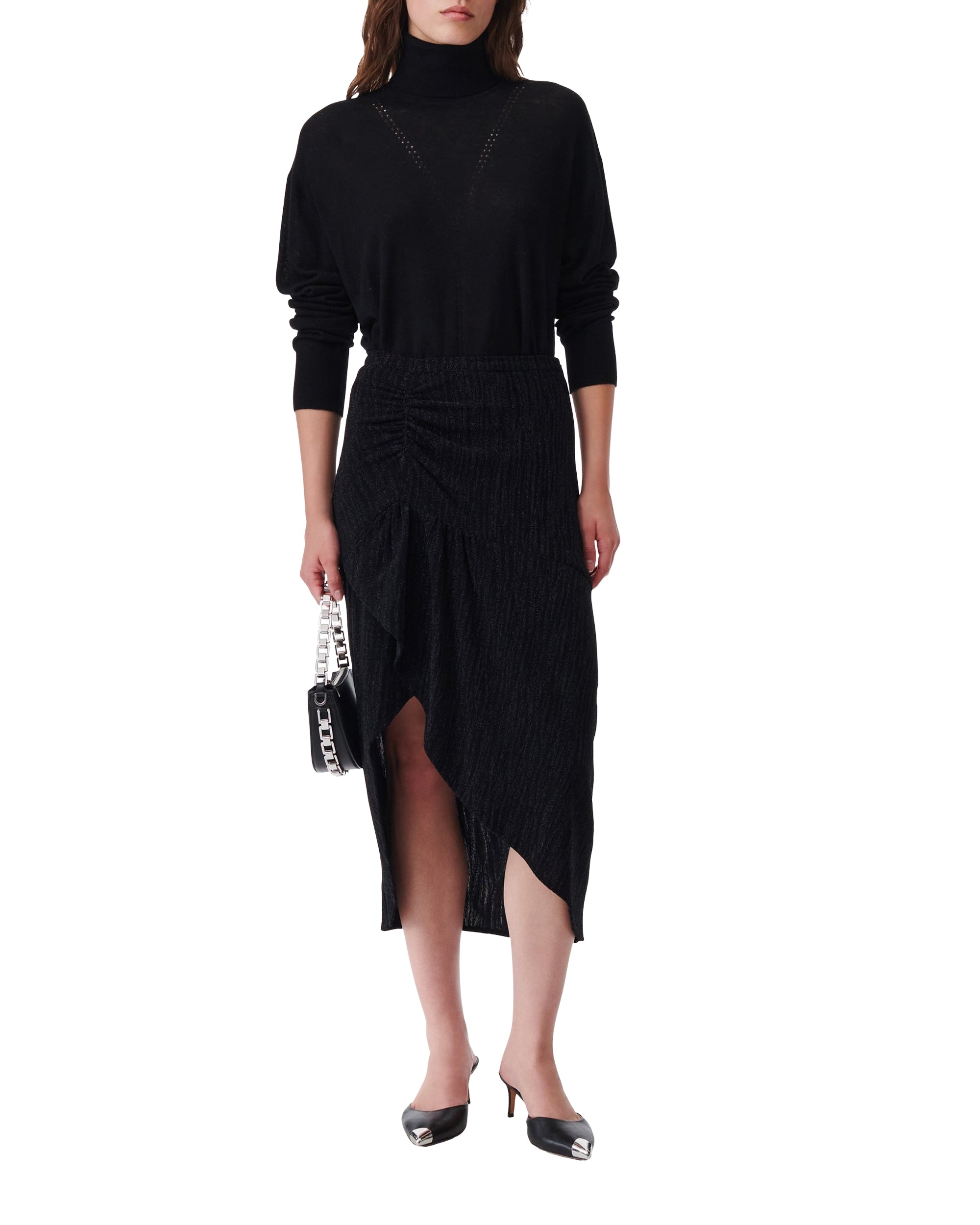 Cinder maxi skirt - Black Metallic