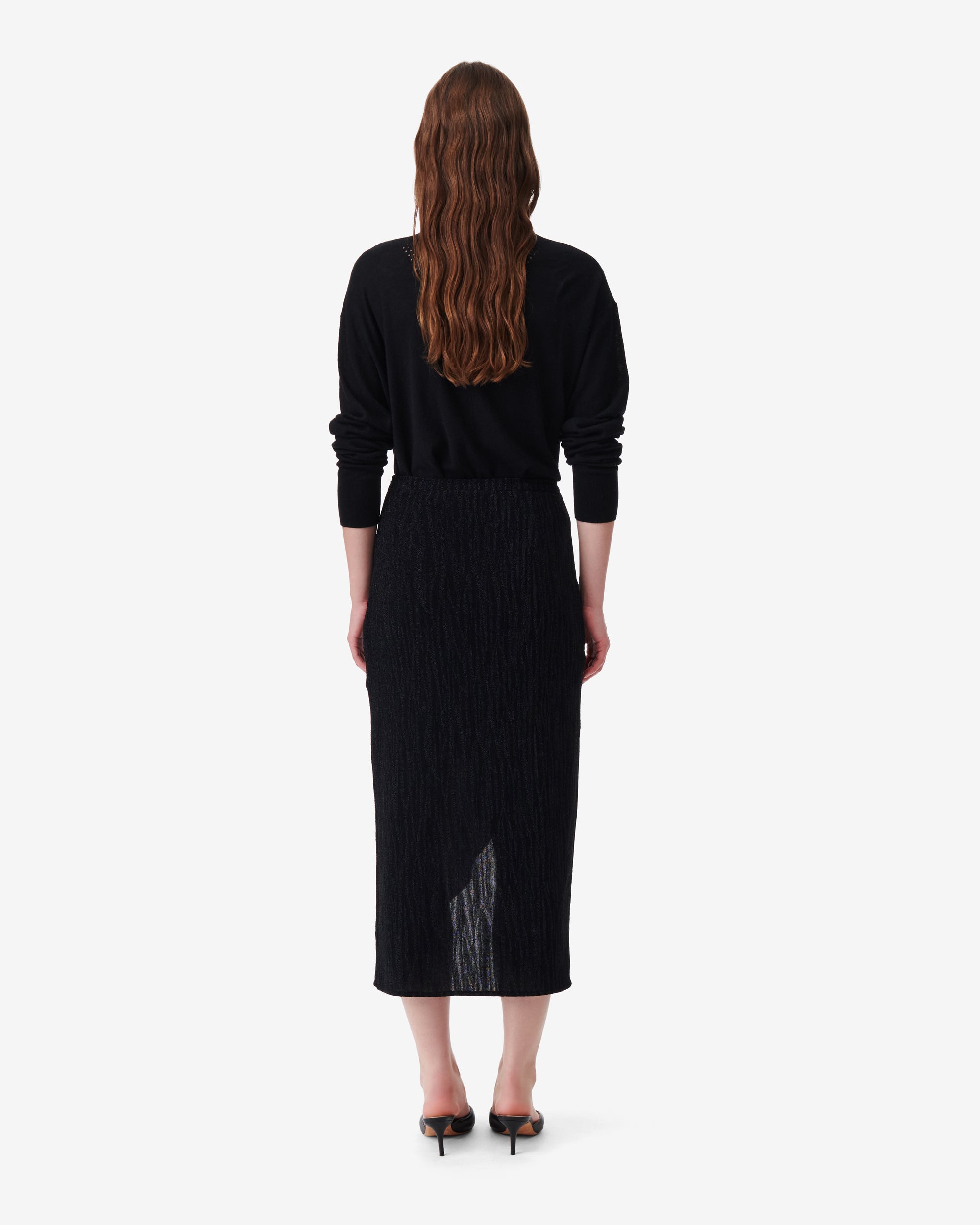 Cinder maxi skirt - Black Metallic